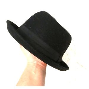 Black felt bowler style hat